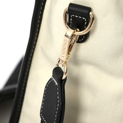 Valentino Bags Leith RE Ladies Mini Tote Bag in Natural & Black Clasp