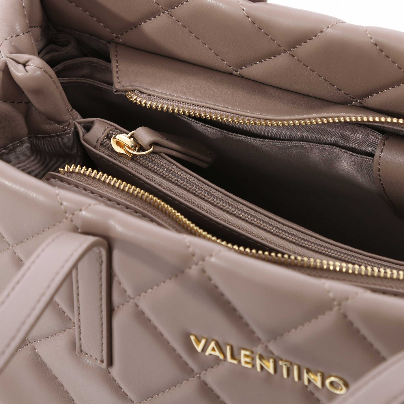 Valentino Bags Ocarina Ladies Tote Bag in Taupe Opening