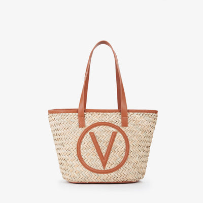 Valentino Bags Samuela Ladies Shopper Bag in Natural & Tan
