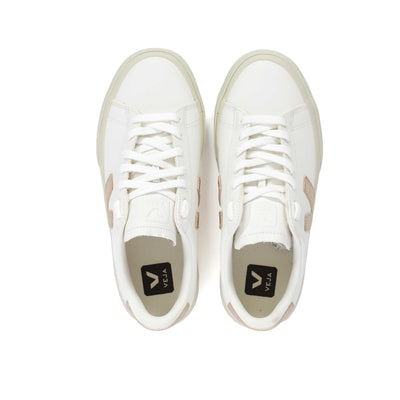 Veja Campo Ladies Trainer in Extra White & Platine Birdseye