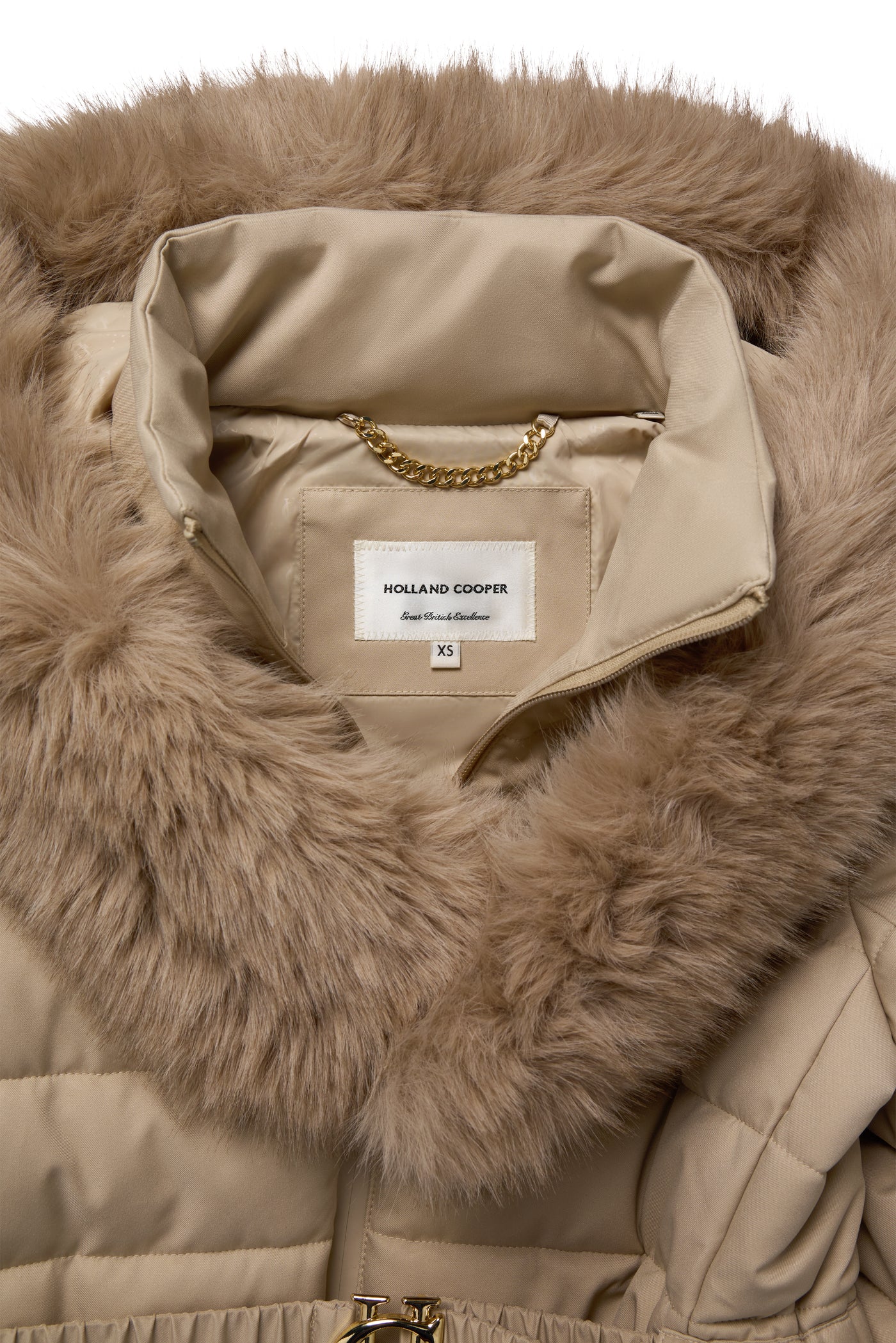 Holland Cooper Vostock Belted Coat in Stone