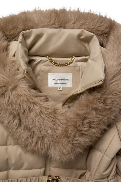 Holland Cooper Vostock Belted Coat in Stone