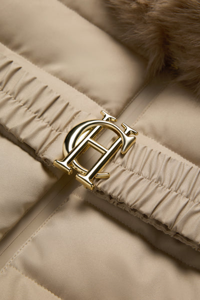 Holland Cooper Vostock Belted Coat in Stone