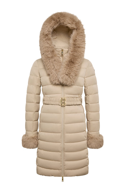 Holland Cooper Vostock Belted Coat in Stone