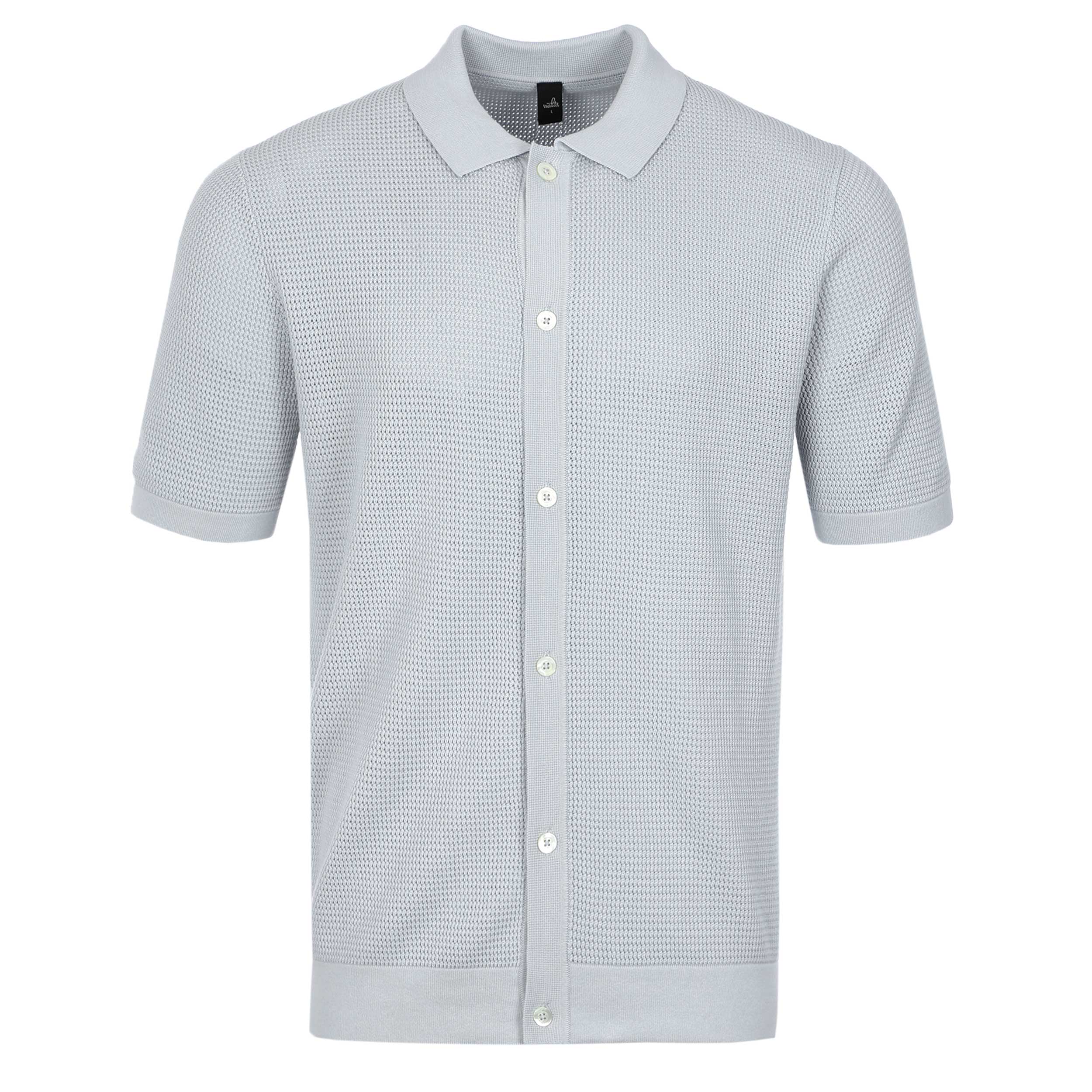 Wahts Ryans Combed Cotton SS Shirt in Frost Blue