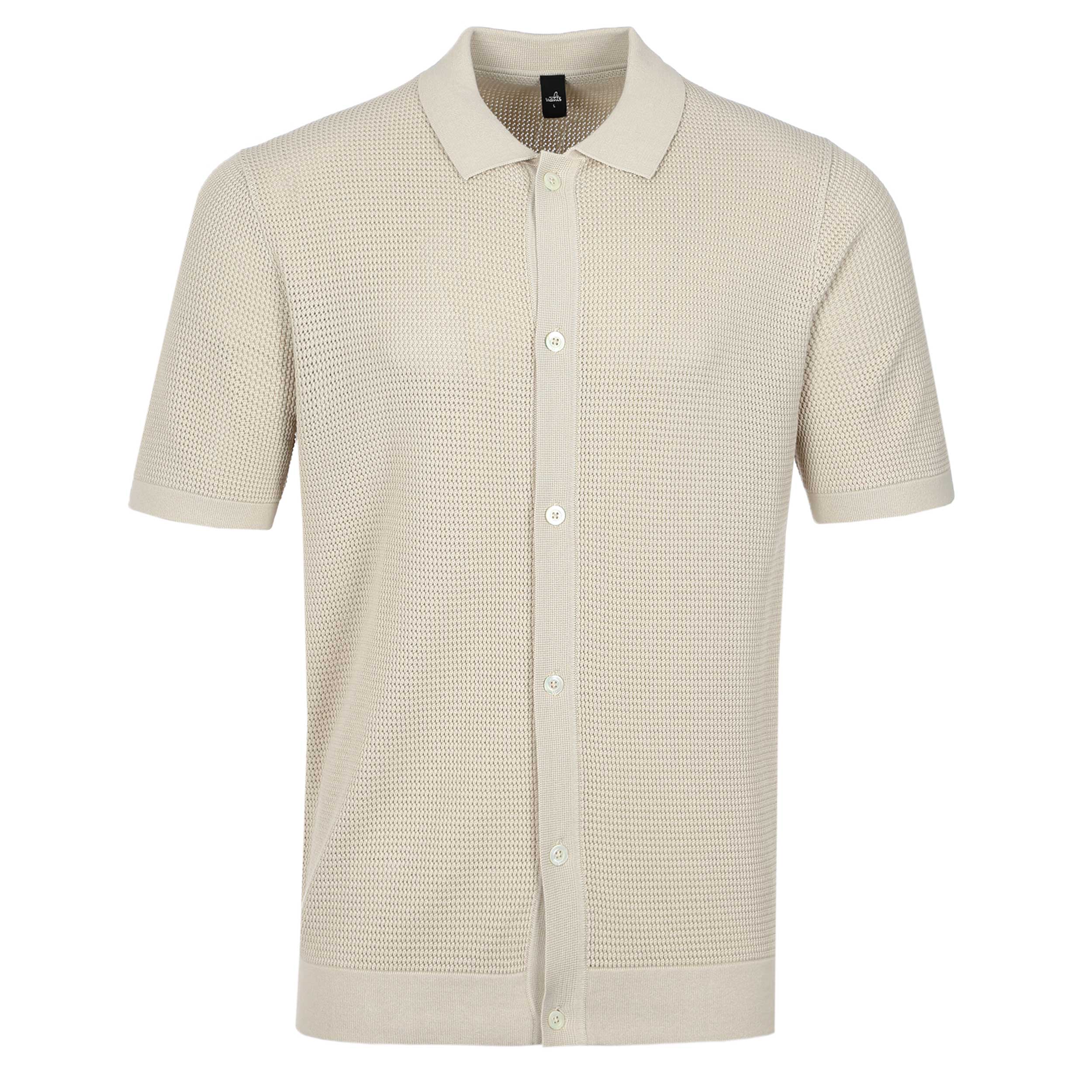 Wahts Ryans Combed Cotton SS Shirt in Light Sand