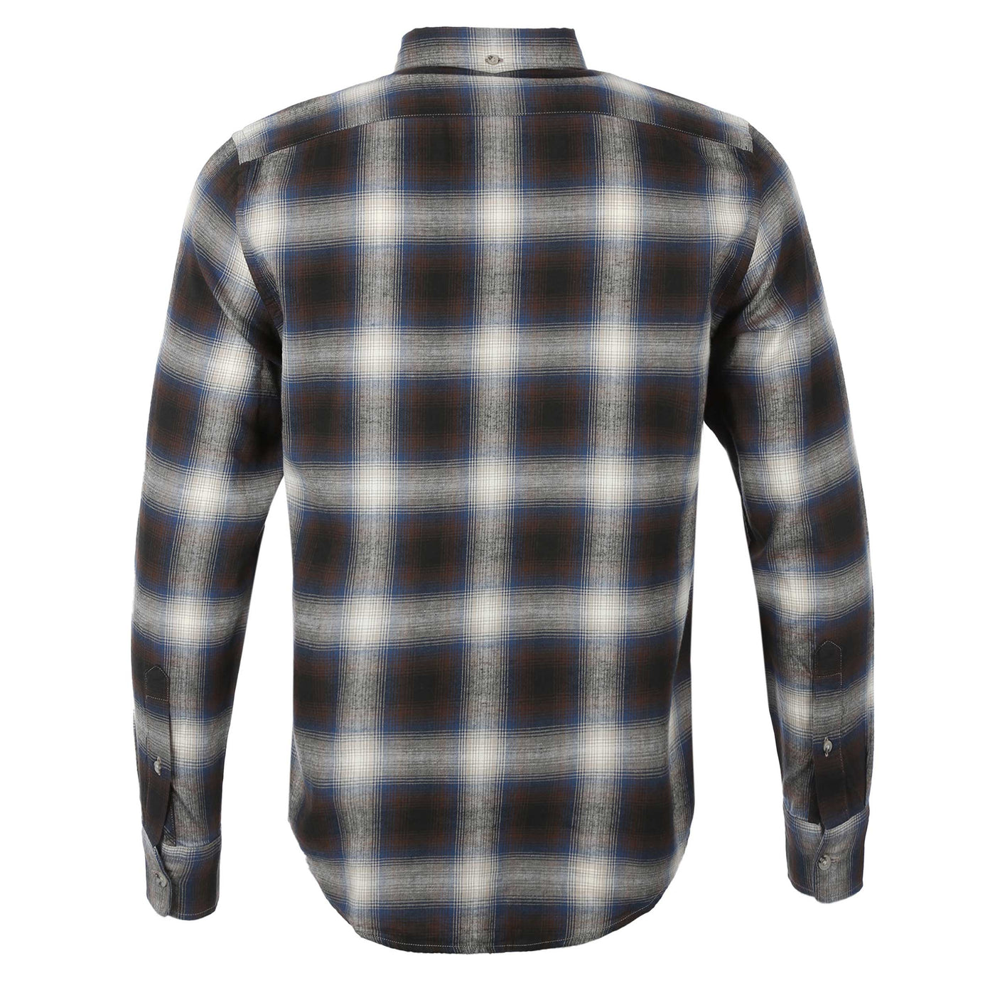 Woolrich Light Flannel Check Shirt in Grey Check Back