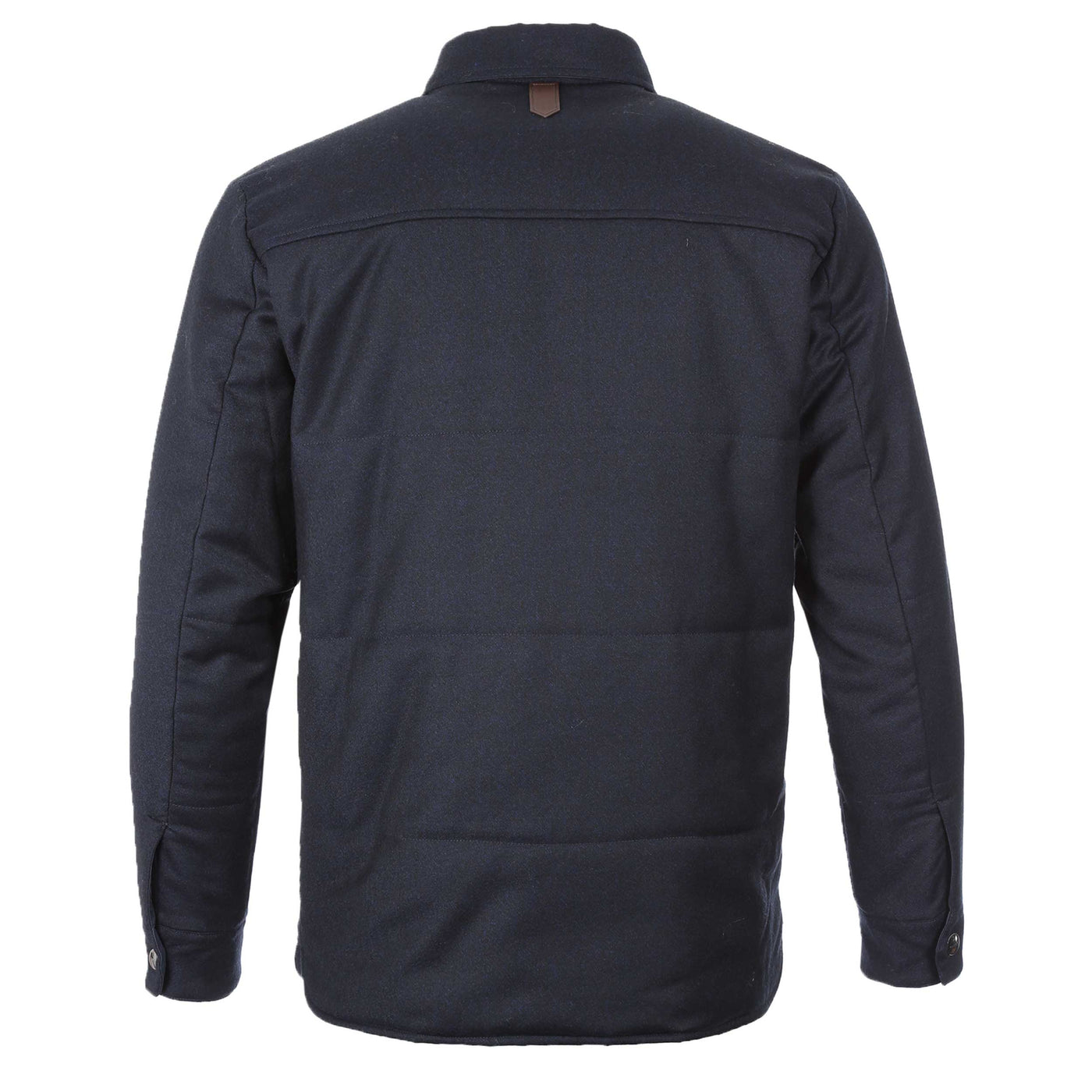 Canali Wool Flannel Jacket in Navy Back