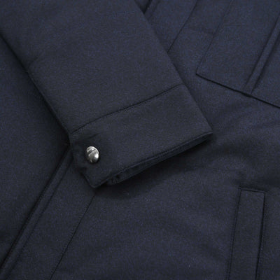 Canali Wool Flannel Jacket in Navy Cuff