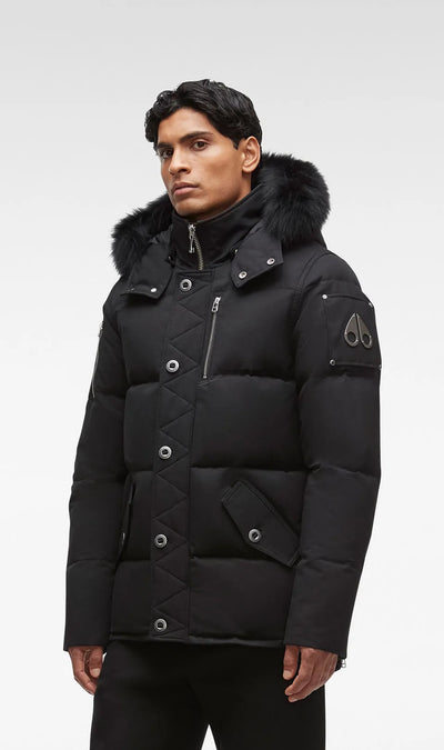 Moose Knuckles 3Q Jacket in Black & Black Fur Model