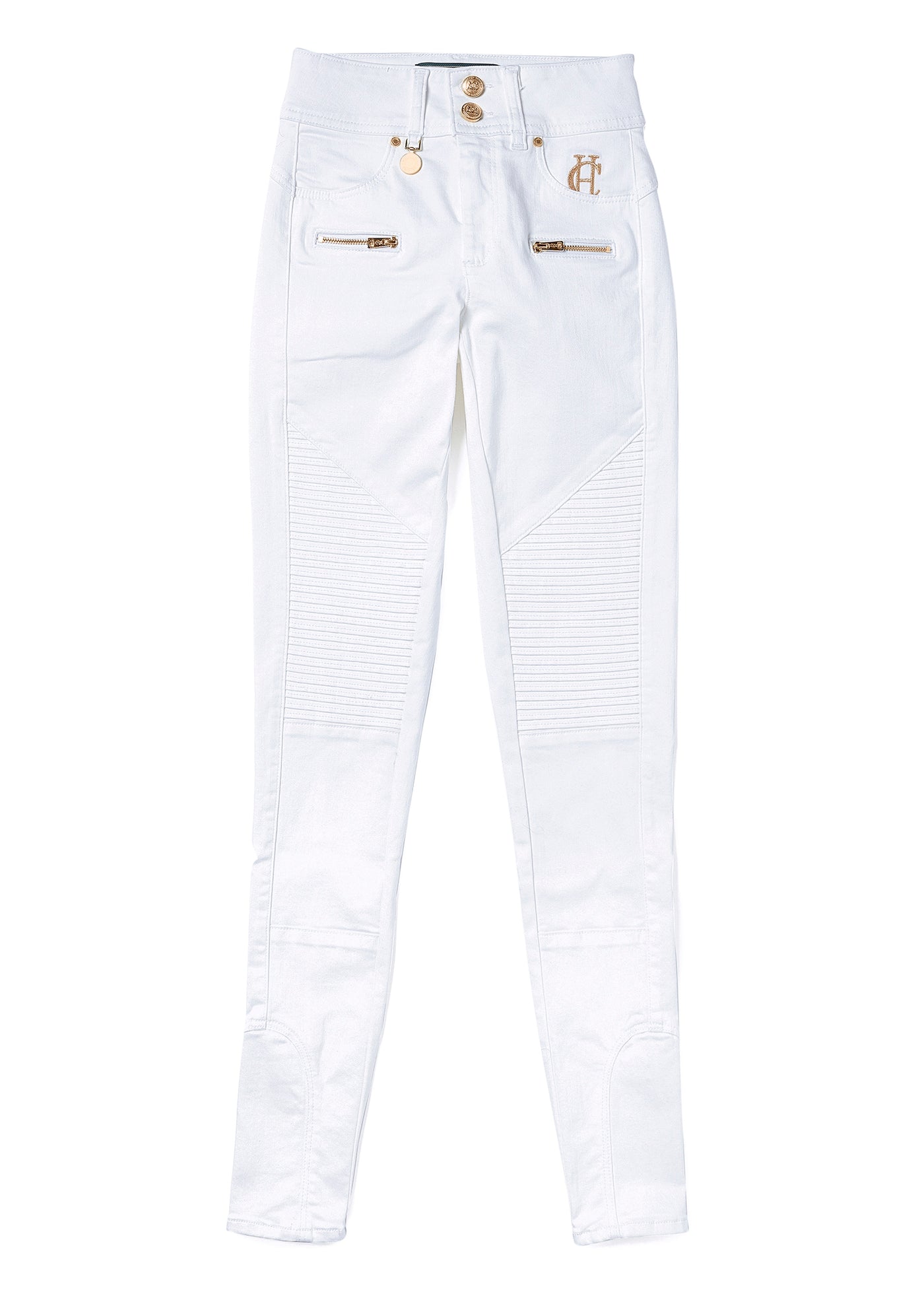 Holland Cooper Biker Ladies Jean in Optic White Front
