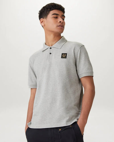 Belstaff Classic Short Sleeve Polo Shirt in Grey Melange