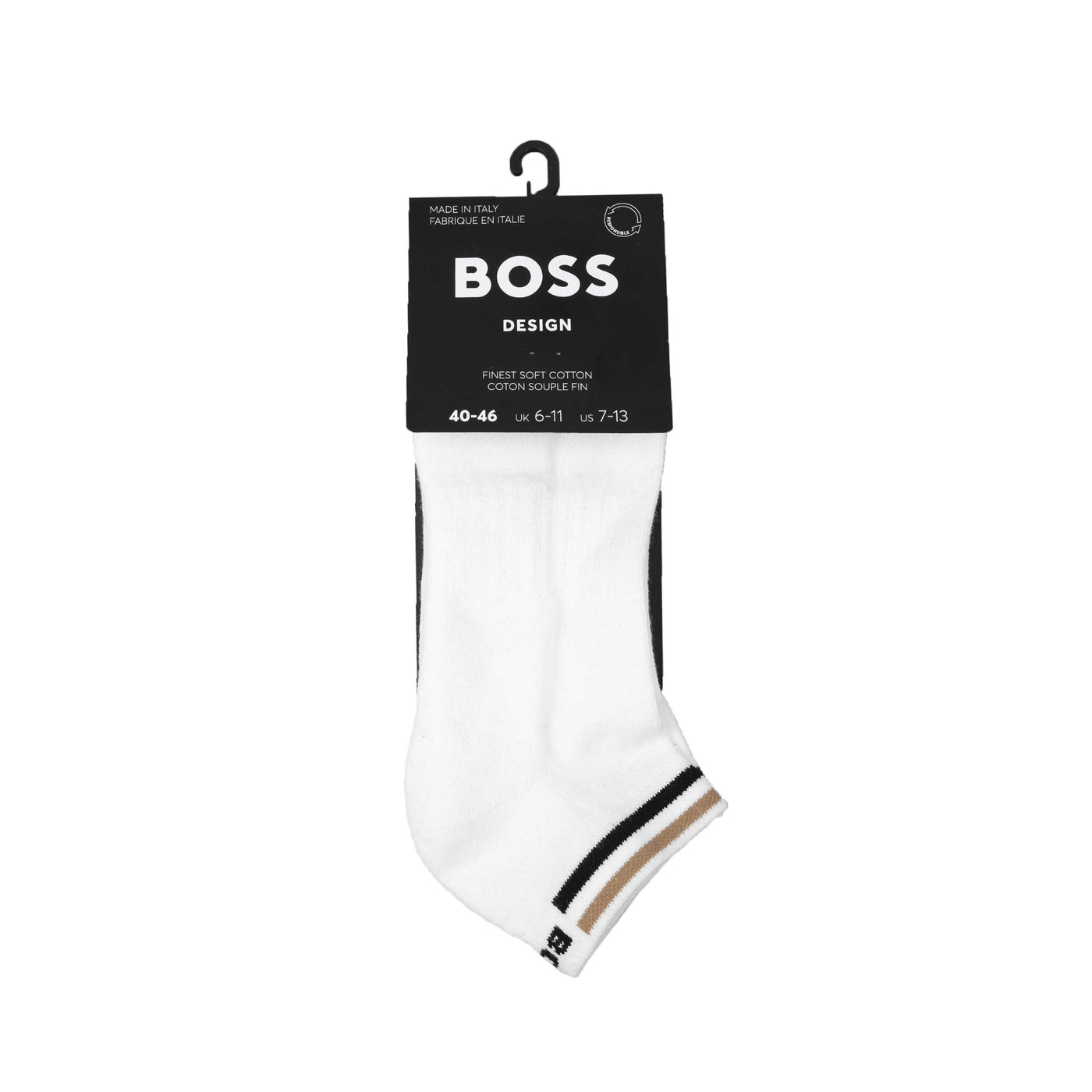 BOSS AS Rib Stripe CC Sock in White