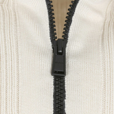 BOSS Atondo Knitwear in Beige Zip