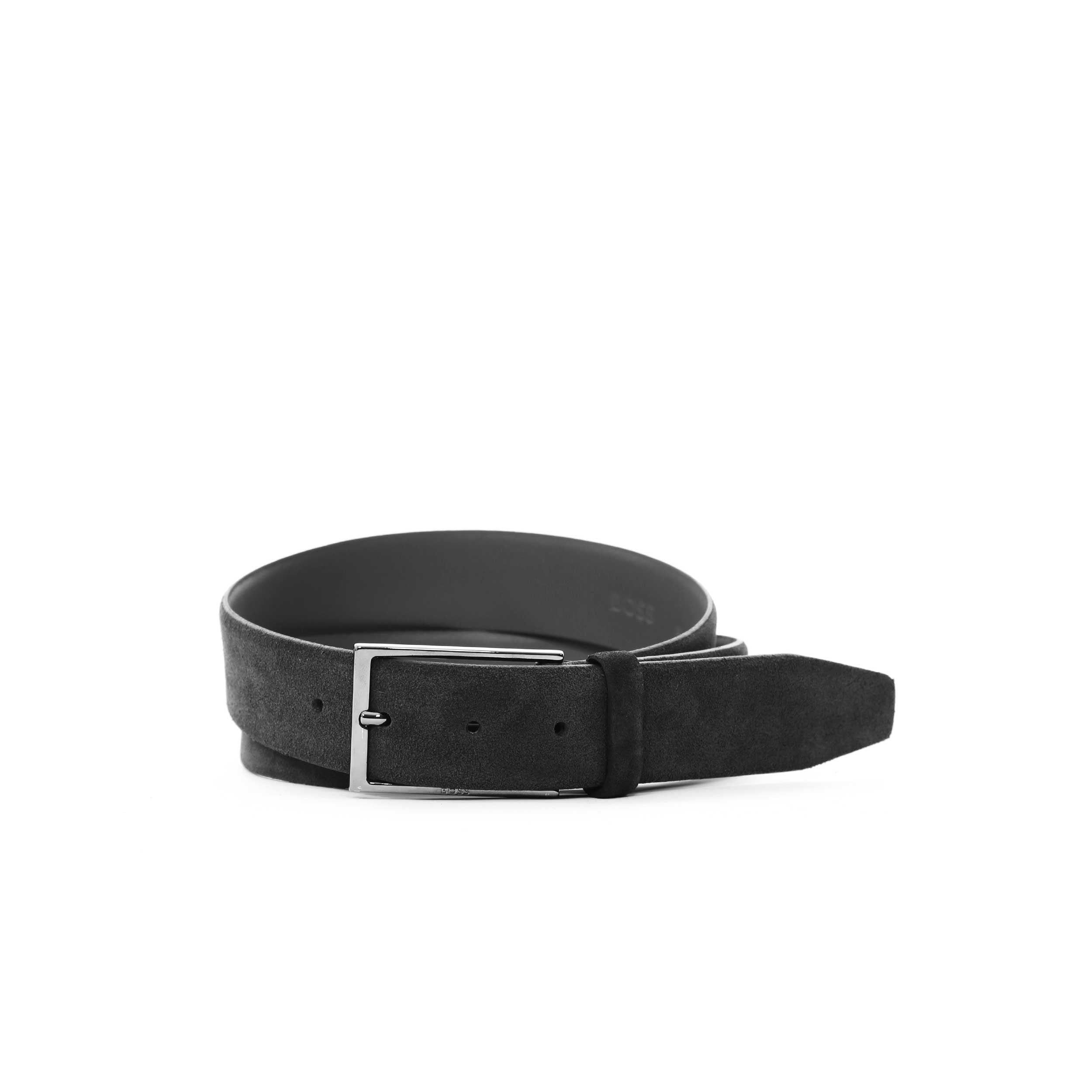 BOSS Rudy-Sd Sz35 Herenriem van suède met vierkante gesp met logo-gravure, Bruin, 80 cm