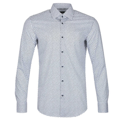 BOSS H Hank Kent C1 214 Shirt in White & Navy