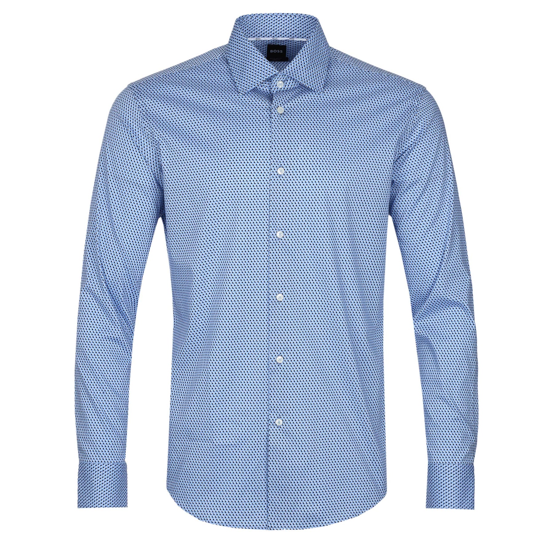 BOSS - Regular-fit chino in een gabardine van stretchkatoen - Donkerblauw