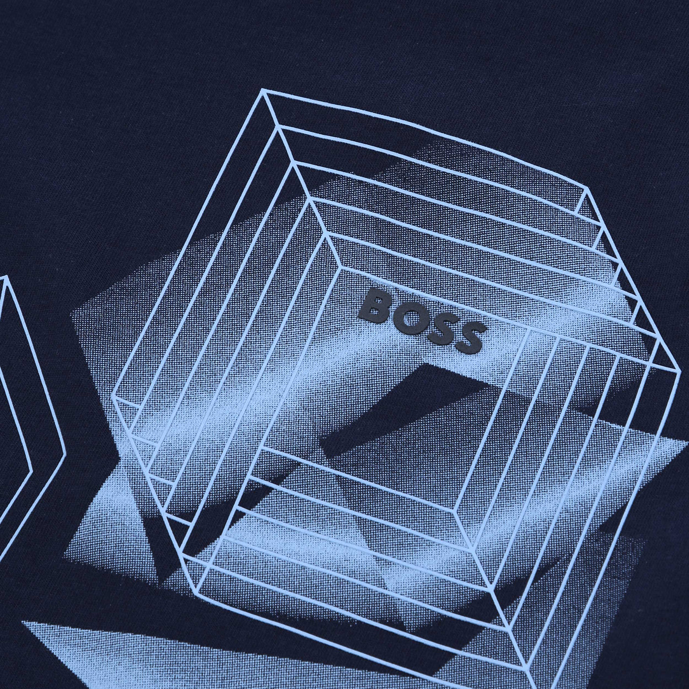 BOSS Kids Geometric Print T-Shirt in Navy Logo