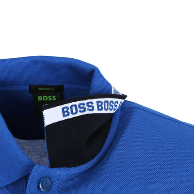 BOSS Paddy Polo Shirt in Bright Blue Under Collar