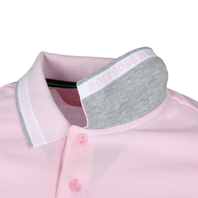 BOSS Paddy Polo Shirt in Pink & Grey