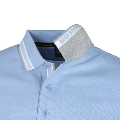 BOSS Paddy Polo Shirt in Sky Blue Under Collar