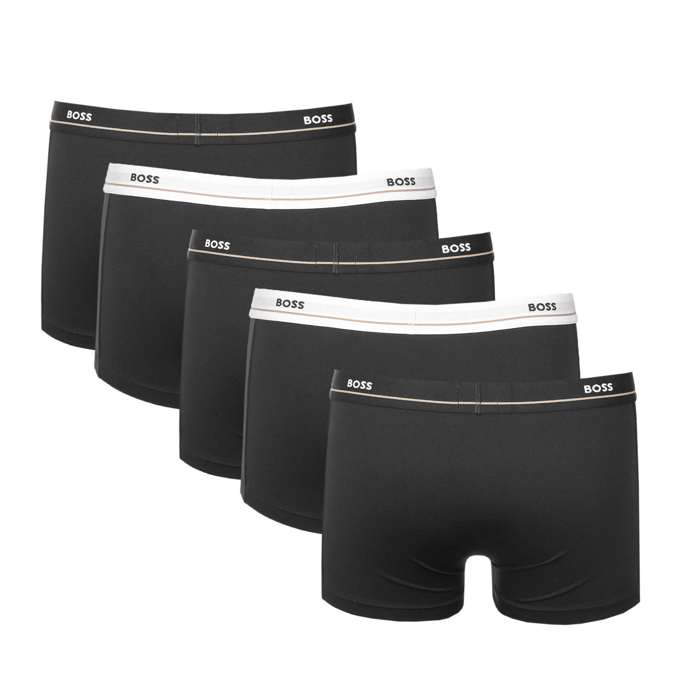 BOSS Trunk 5P Essential Underwear in Black Back