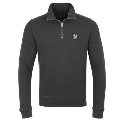 Belstaff Quarter Zip Sweat Top in Black