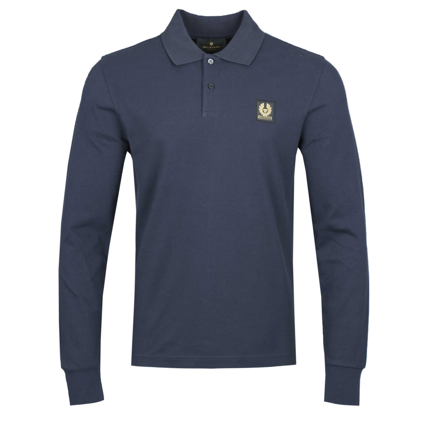 Belstaff Long Sleeve Polo Shirt in Dark Ink