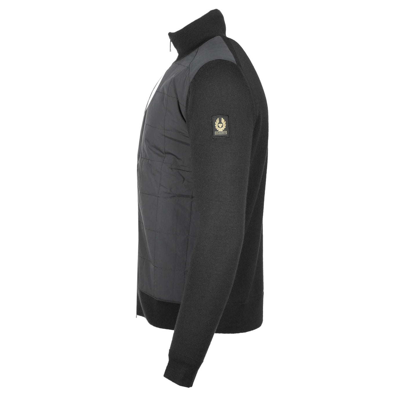 Belstaff Kelbrook Zip Cardigan Knitwear in Black Side