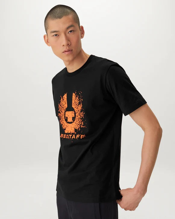 Belstaff Pixelation T-Shirt in Black & Orange