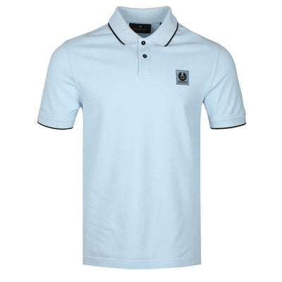 Belstaff Tipped Polo Shirt in Sky Blue