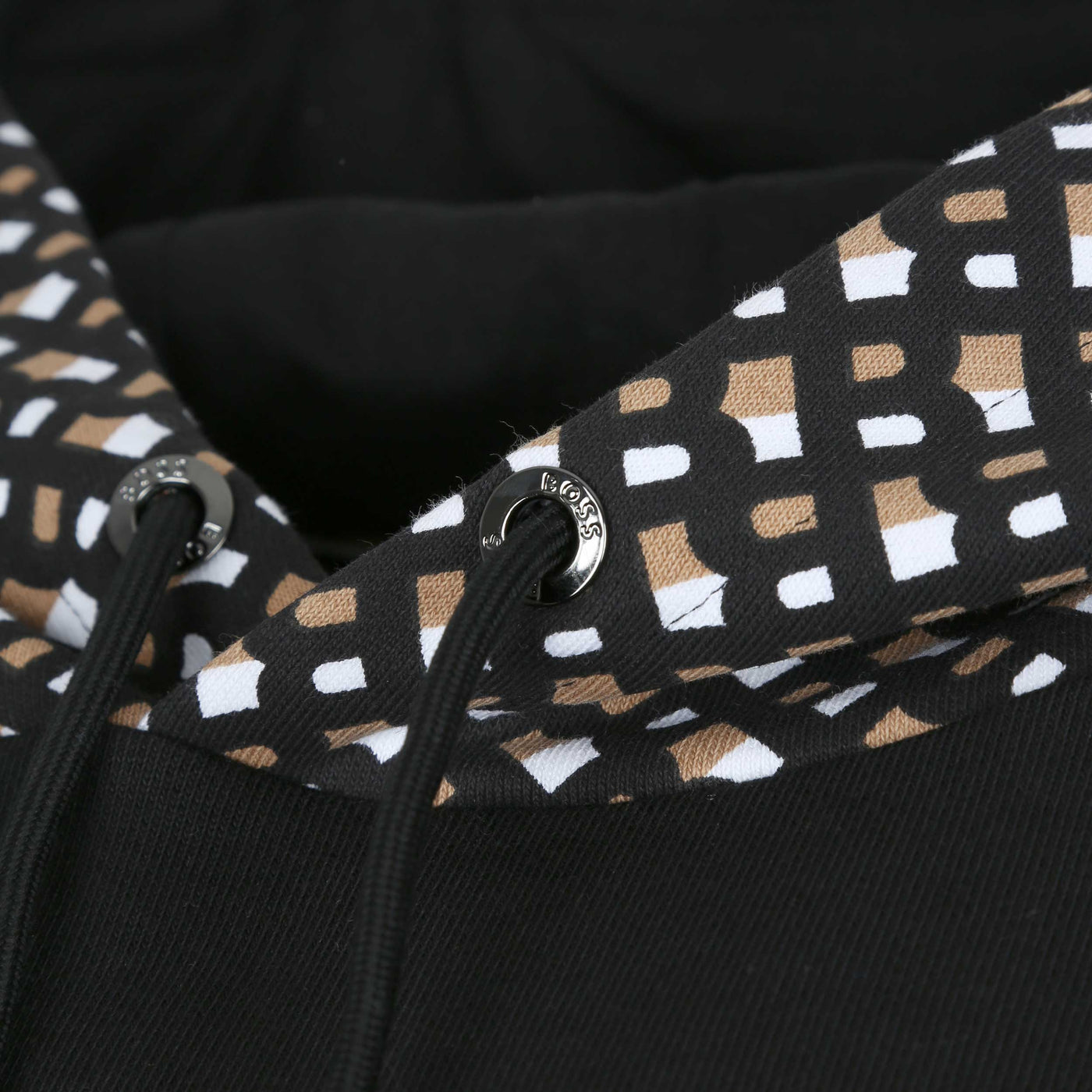 BOSS Sullivan 06 Hooded Sweat Top in Black Drawstring