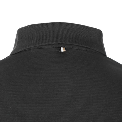 BOSS Pleins 22 Long Sleeve Polo in Black Logo Tab
