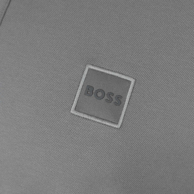 BOSS Passerby Long Sleeve Polo Shirt in Dark Grey