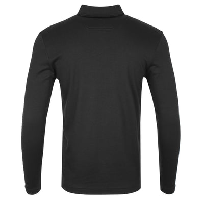 BOSS Pirol Long Sleeve Polo Shirt in Black