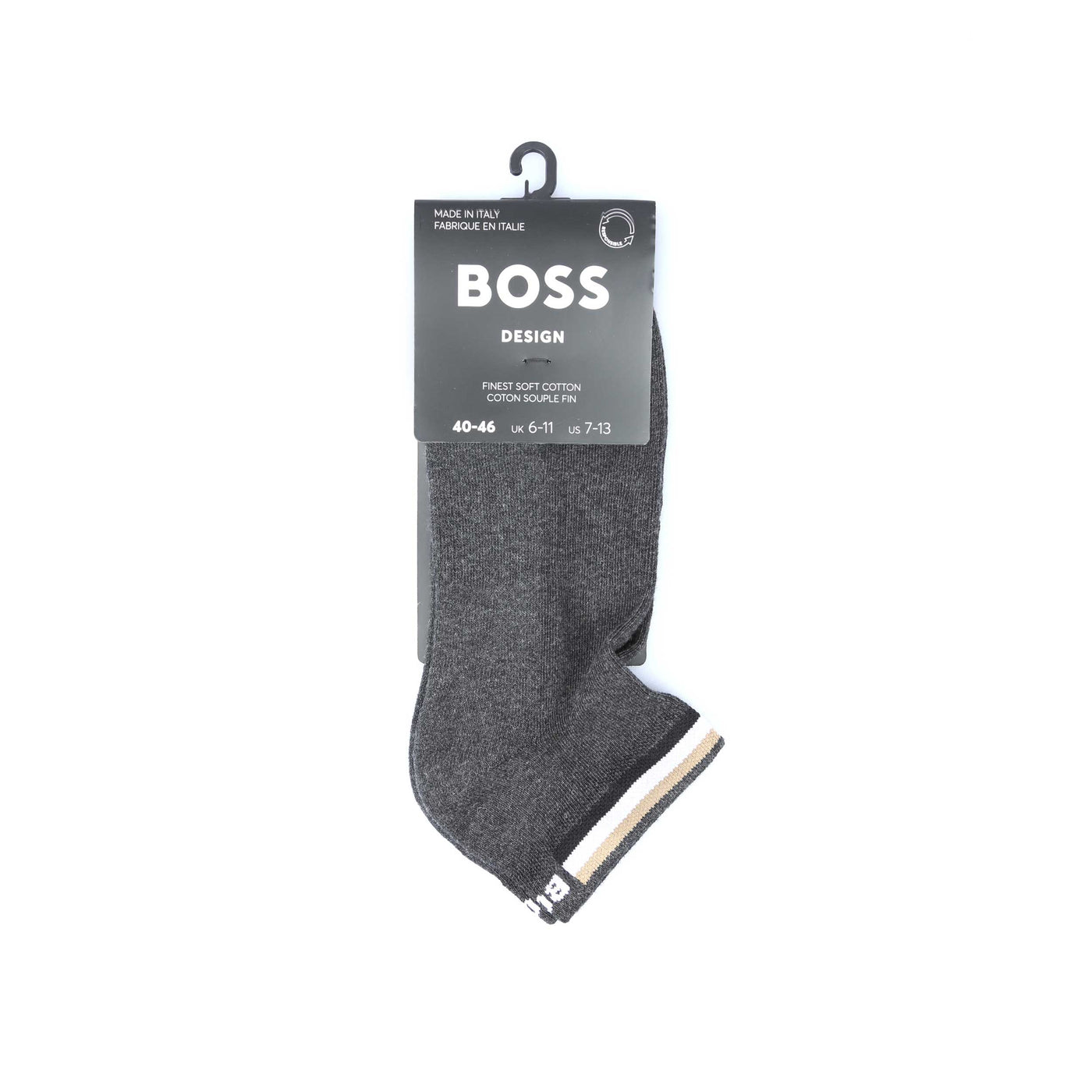 BOSS AS Rib Stripe CC Sock in Charcoal