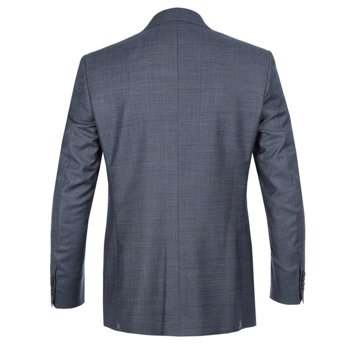Canali Blue Grey Notch Lapel Suit in Denim Blue Back