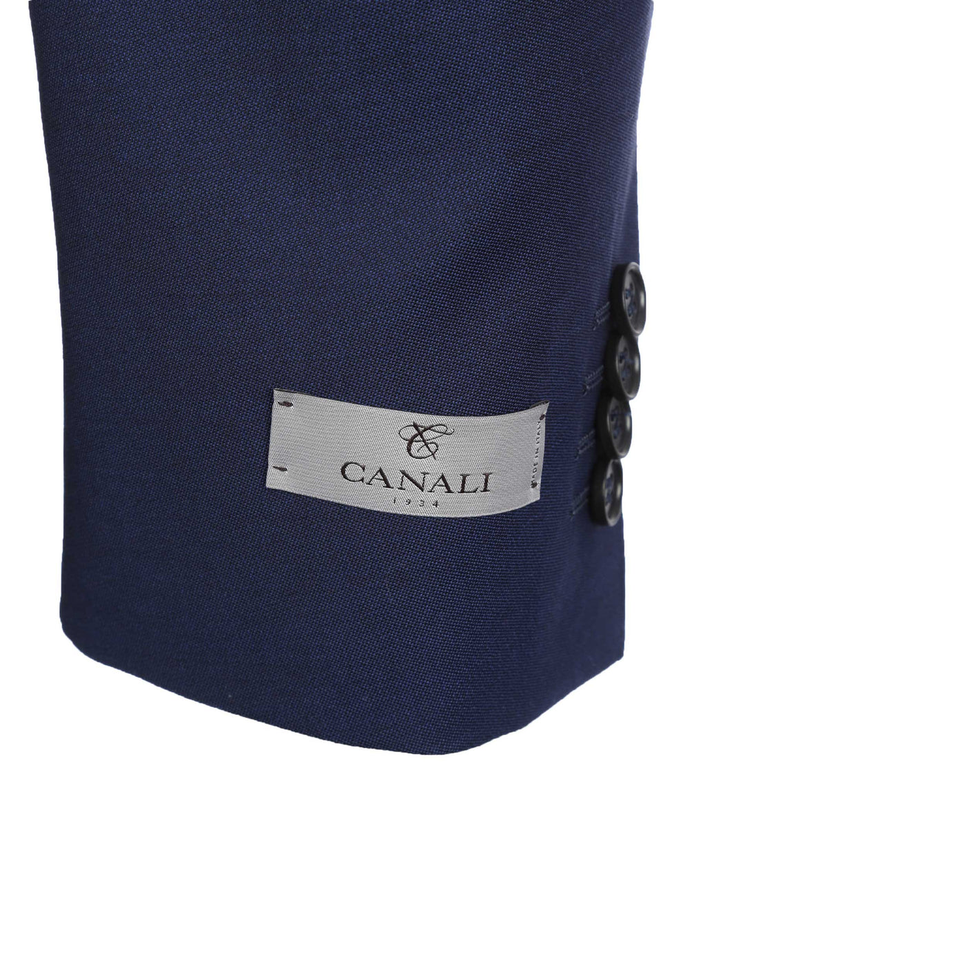Canali Plain Notch Lapel Suit in Navy Cuff