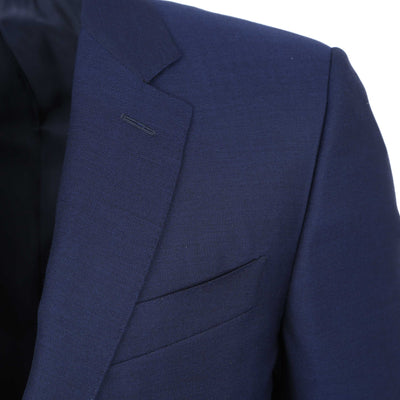 Canali Plain Notch Lapel Suit in Navy Lapel