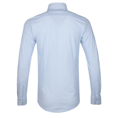 Eton 4 Way Stretch Pin Dot Shirt in Sky Blue Back