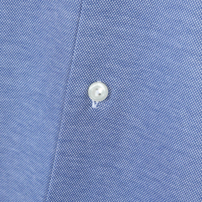 Eton Filo Di Scozia Oxford Pique Shirt in Mid Blue Button