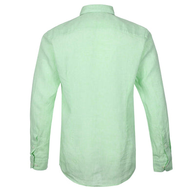 Eton Linen Shirt in Light Green Back