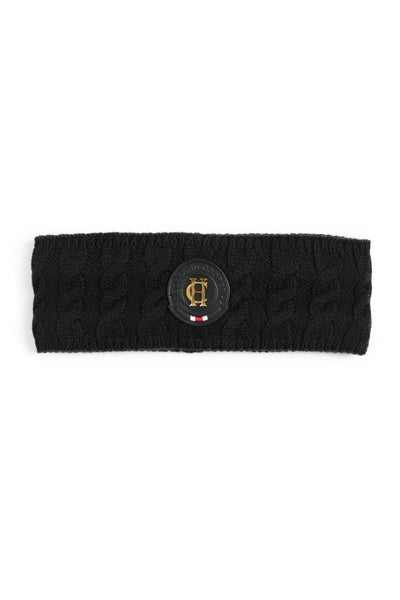Holland Cooper Luxe Cable Knit Headband in Black