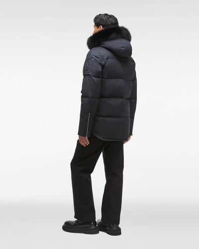 Moose Knuckles 3Q Jacket in Navy & Black Fur Model Back