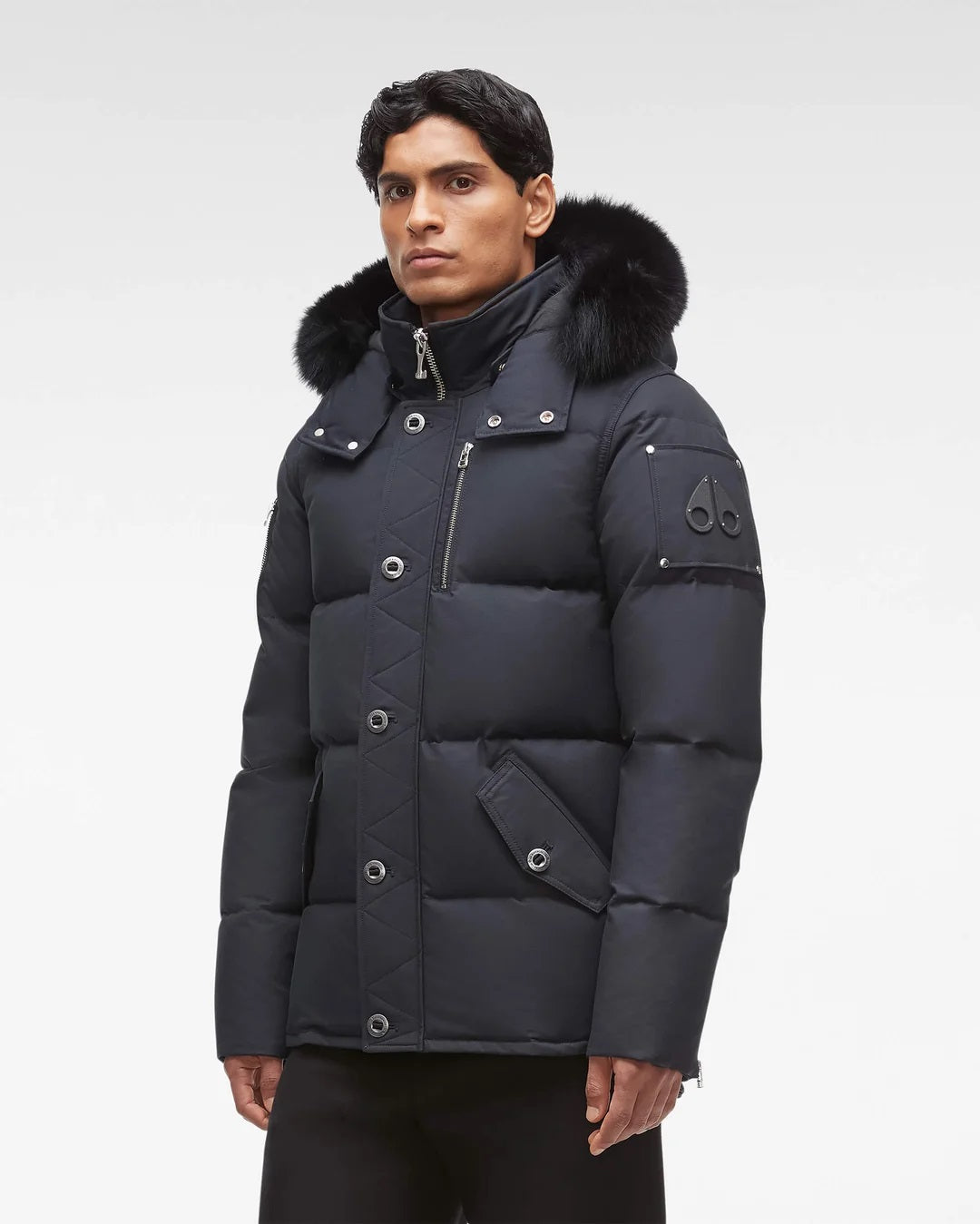 Moose Knuckles 3Q Jacket in Navy & Black Fur Model