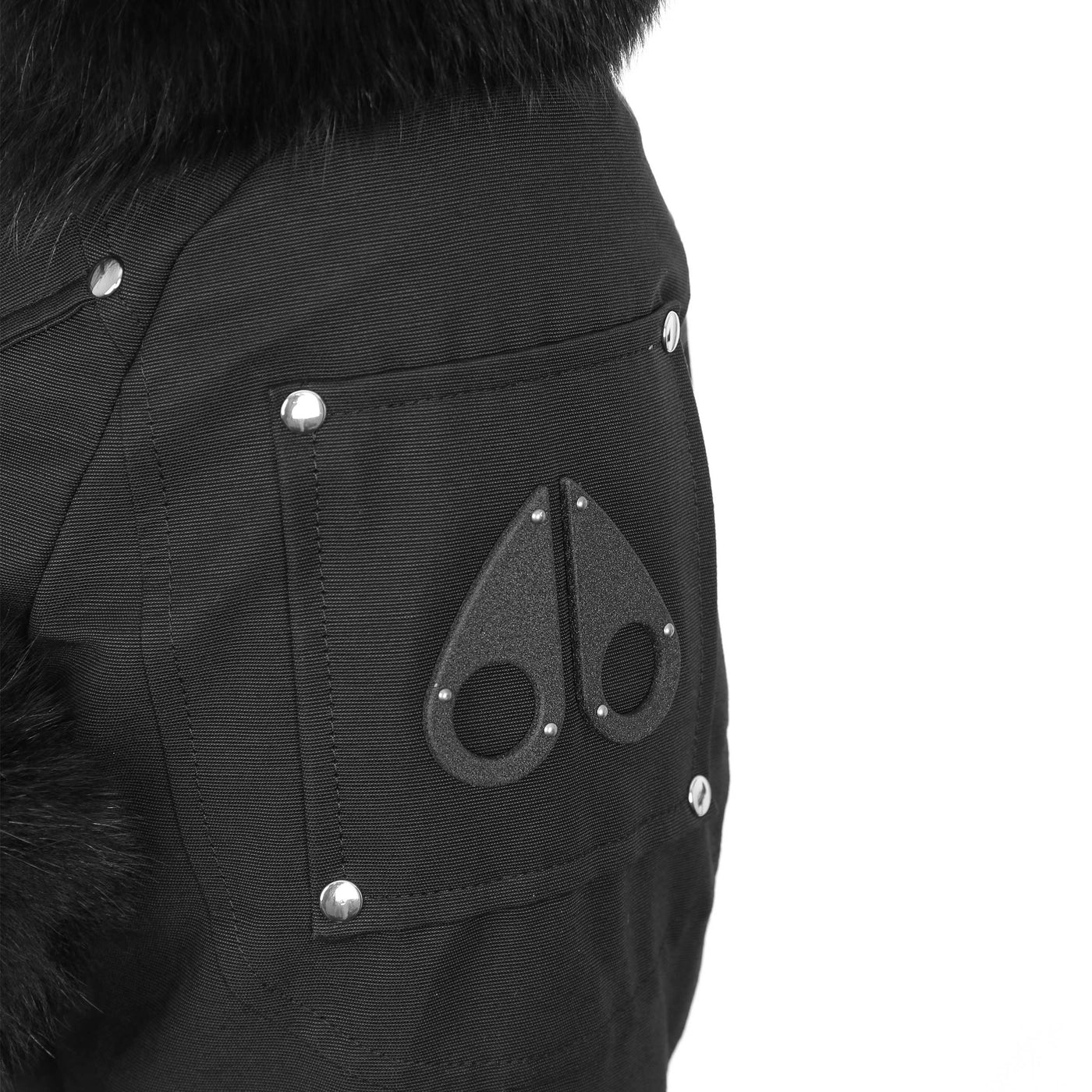 Moose Knuckles Debbie Ladies Bomber Jacket in Black Logo