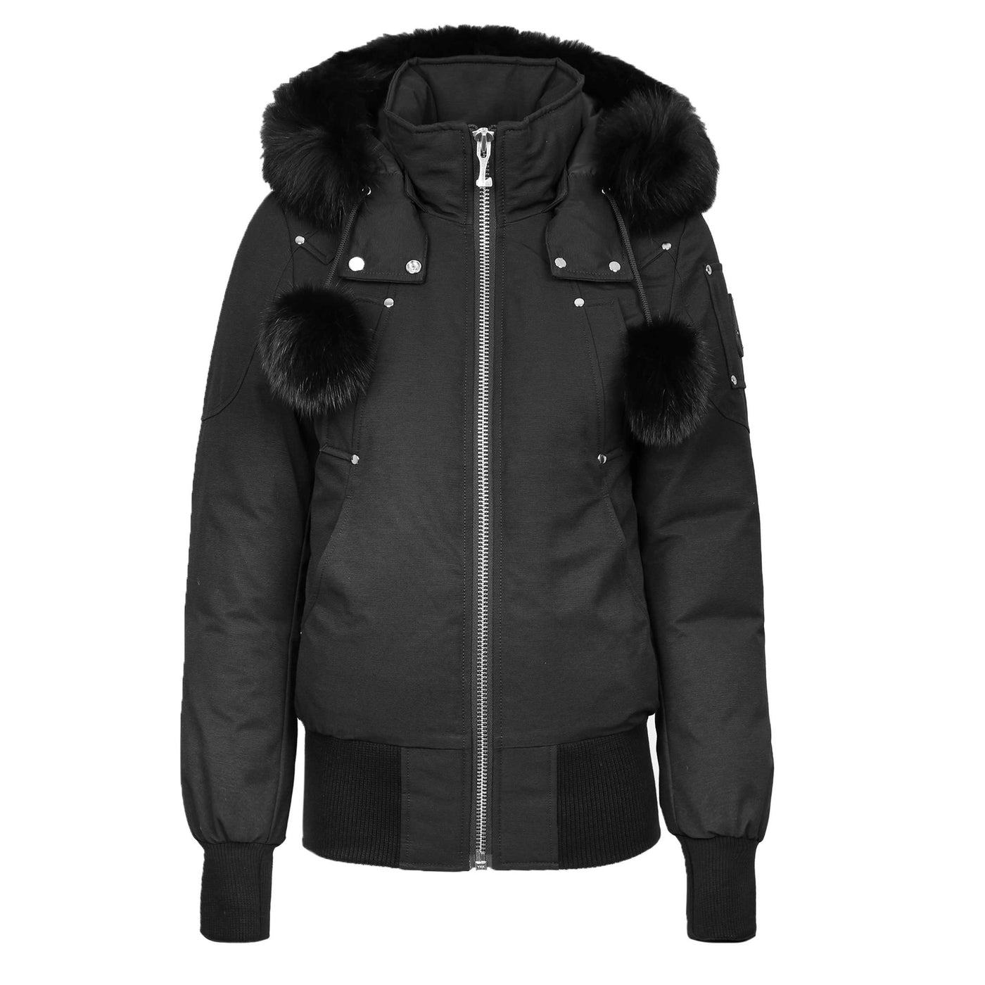Moose Knuckles Debbie Ladies Bomber Jacket in Black Main