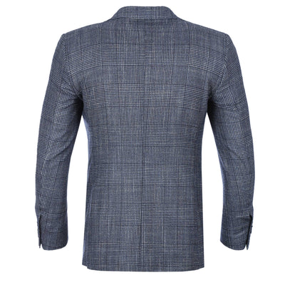 Norton Barrie Bespoke Jacket in Navy Check Lora Piana 8838 Back