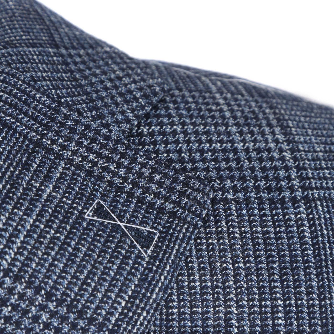 Norton Barrie Bespoke Jacket in Navy Check Lora Piana 8838 Lapel