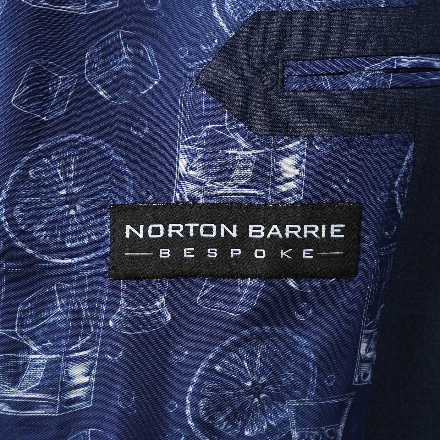 Norton Barrie Bespoke Suit in Denim Blue Inside Detail